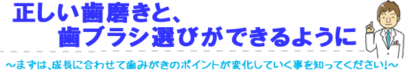 正しい歯磨きと、歯ブラシ選びができるように　～まずは、成長に合わせて歯みがきのポイントが変化していく事を知ってください！～