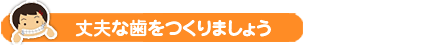 丈夫な歯をつくりましょう