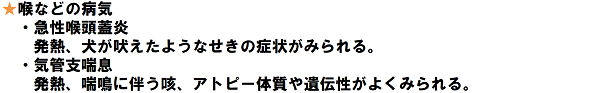 ★喉などの病気