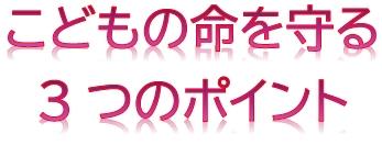 こどもの命を守る3つのポイント