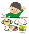 食事をする子どものイラスト