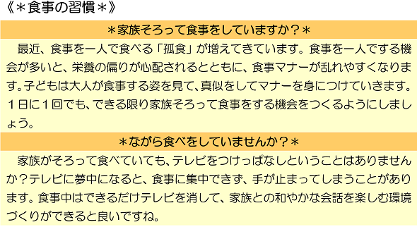 食事の習慣