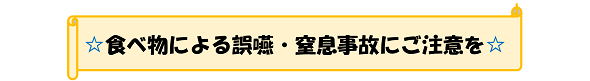 Vol.１７　☆食べ物による誤嚥・窒息事故にご注意を☆