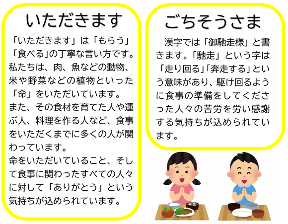 食事のあいさつ、できていますか？